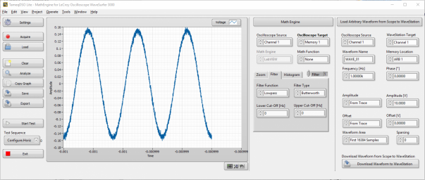 Beispiels-Applikation zur Ansteuerung von LeCroy Oszilloskopen mit NI LabVIEW