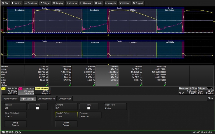 Figure 4 - Fine DC offset and Deskew values can be adjusted to ensure any DC offset has been eliminated from the measurement system, and to remove any timing errors.