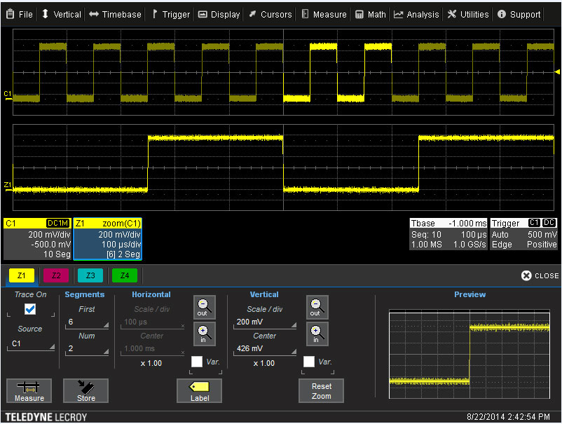 Figure 4 - Multiple segments can be zoomed for comparison purposes.